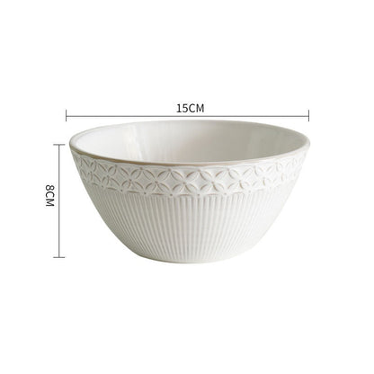 White Knitted Ceramic Bowls