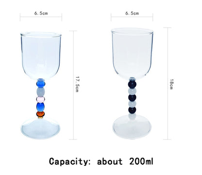 Blue Dot Glass Goblet