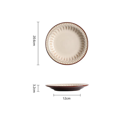 Cream Coffee Dinner Plates