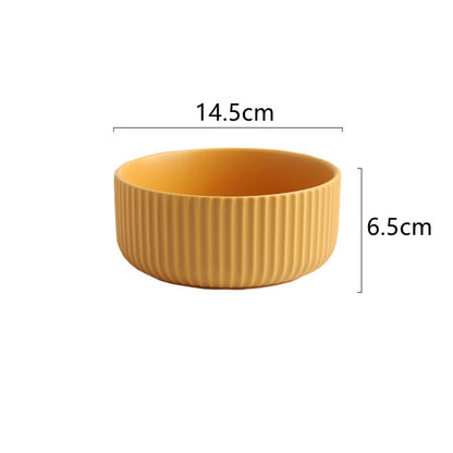 Orange Stripe Round Dinner Plates