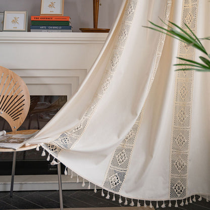 Beige Crochet Curtains