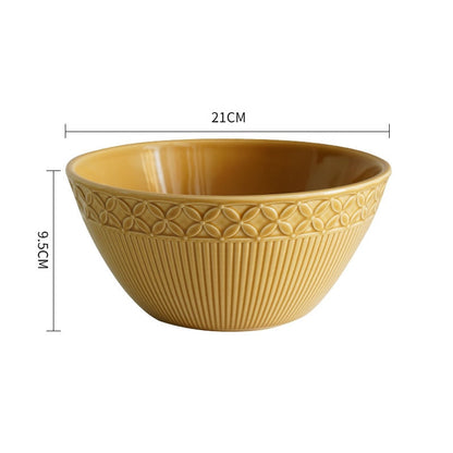 Mustard Yellow Knitted Ceramic Bowls