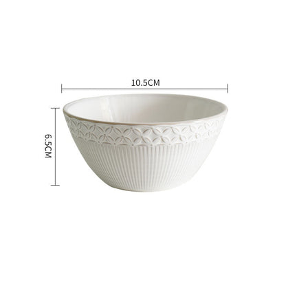 White Knitted Ceramic Bowls