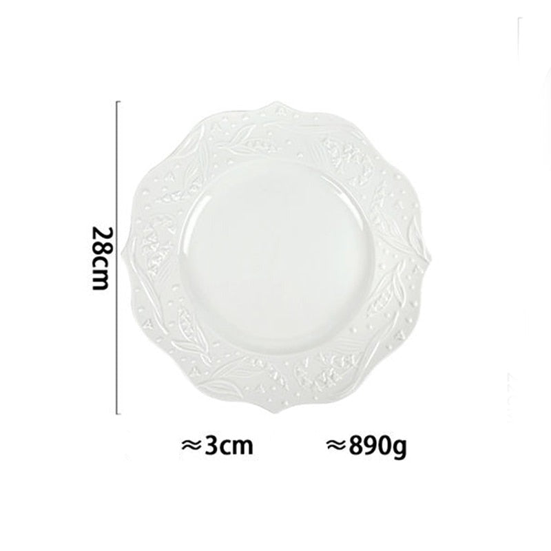 White Lily Flower Plates