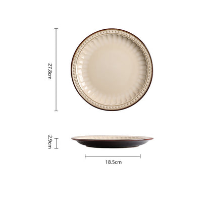 Cream Coffee Dinner Plates