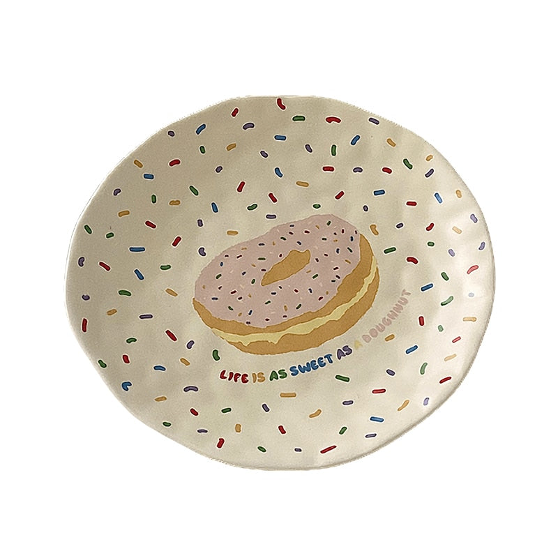 Donut Rainbow Matte Plates