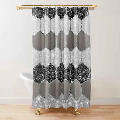 Gray Hex Shower Curtain