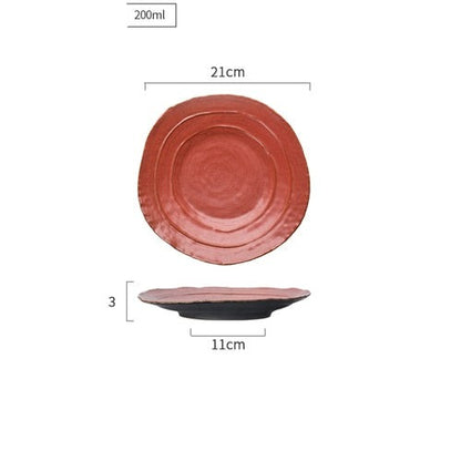 Red Dalia  Dinner Tableware