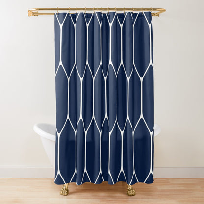 Blue Hexagon Shower Curtain