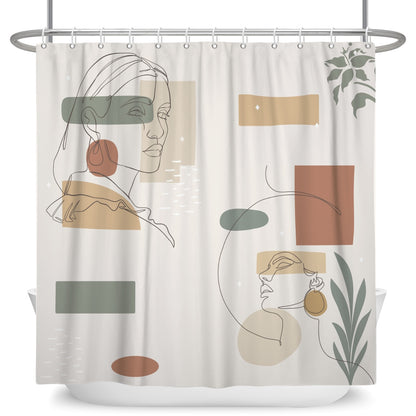 Face Abstract Square Shower Curtain
