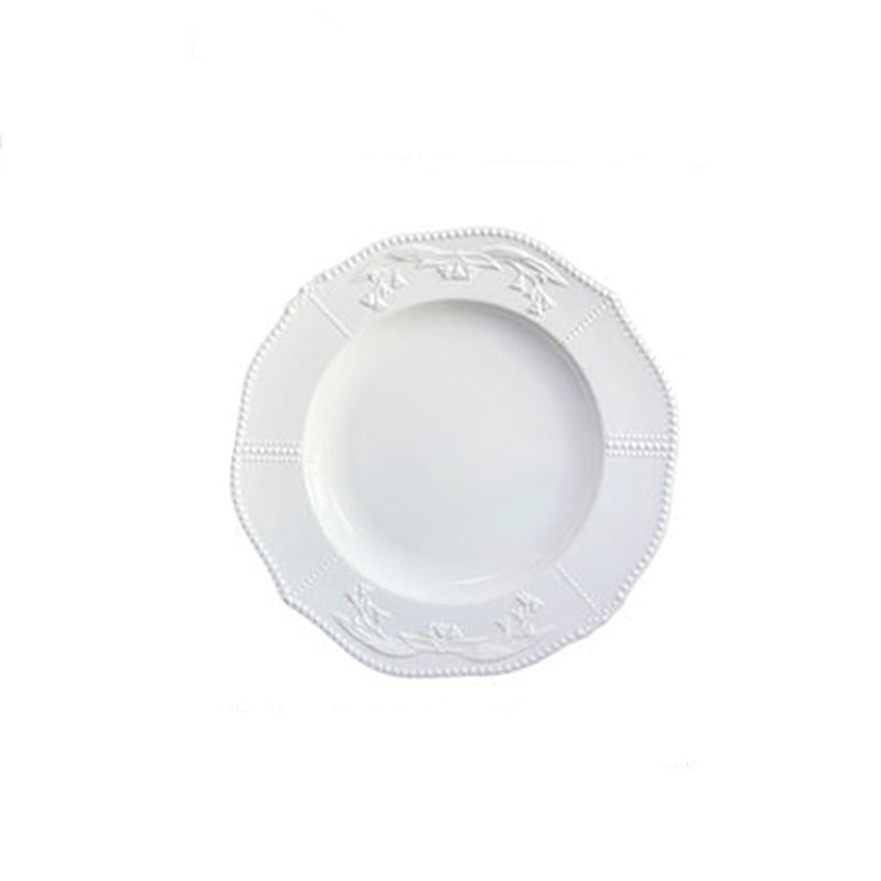 White Lily Embossed Plates