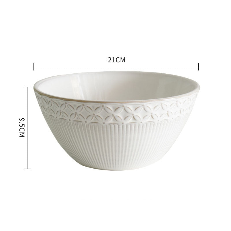 White Knitted Ceramic Bowls