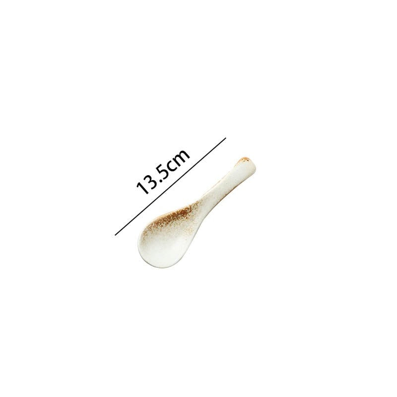 Sand White Ceramics Spoon