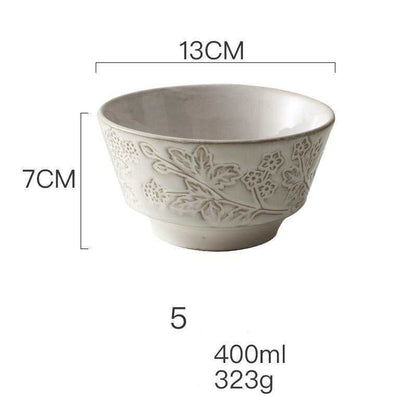 Cream Embossed Bowls