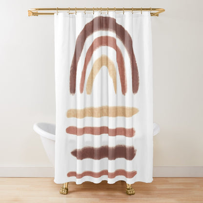 Rainbow White Shower Curtain