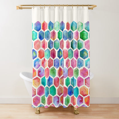 Rainbow Honeycomb Shower Curtain
