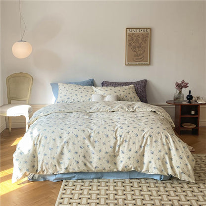 Set De Cama Pastoral Beige Azul