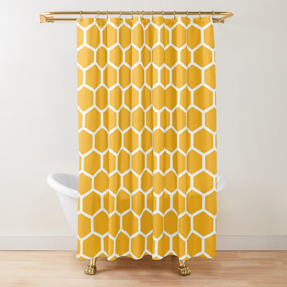 Orange Honeycomb Shower Curtain