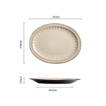 Cream Coffee Dinner Plates