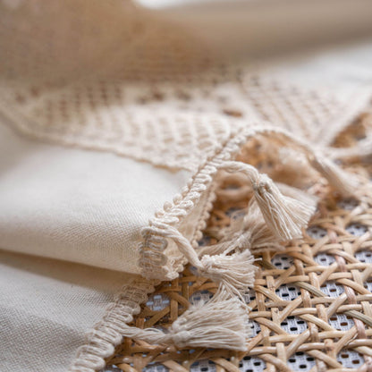 Beige Crochet Curtains