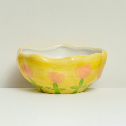 Yellow Flower Ceramic Bowl