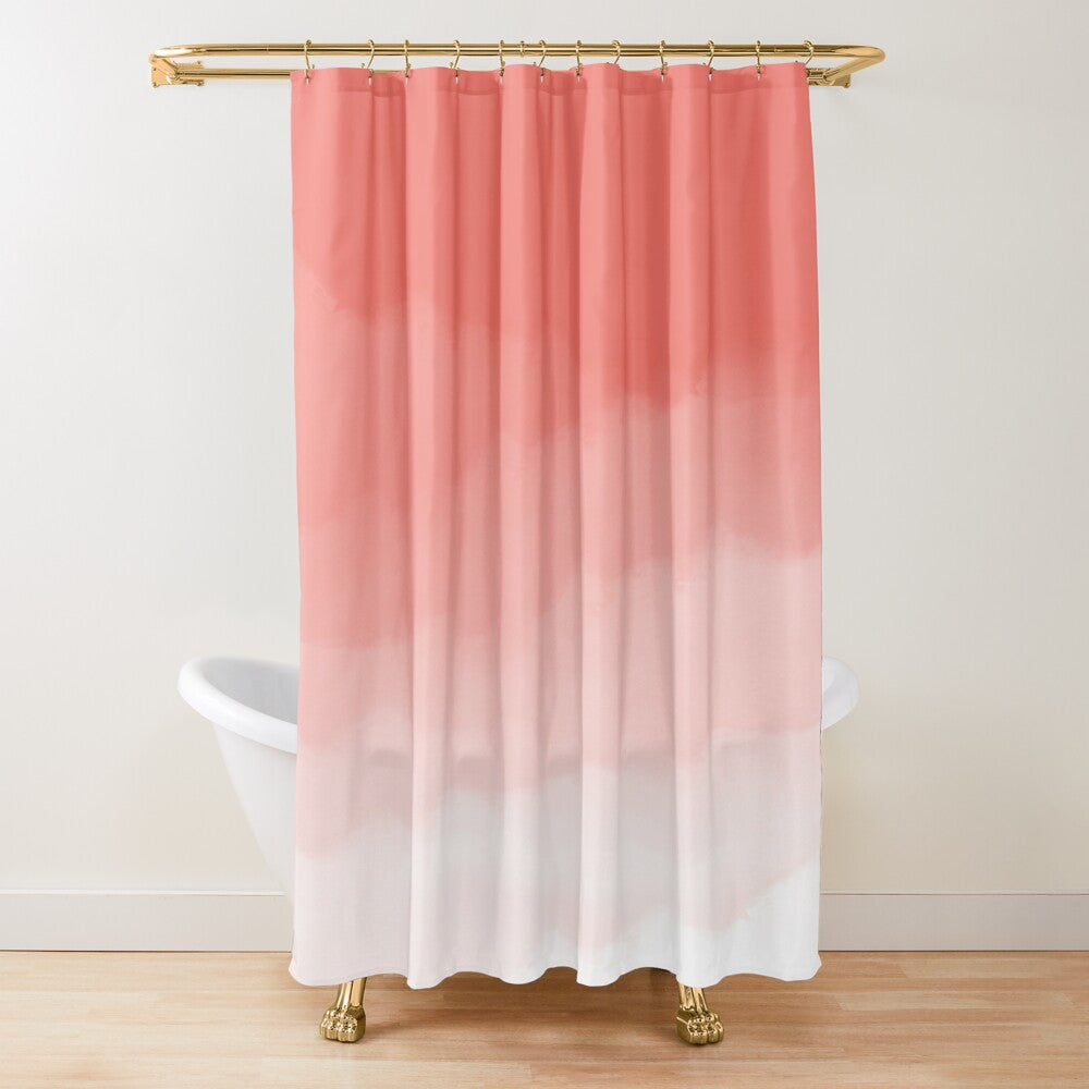 Coral Watercolor Shower Curtain