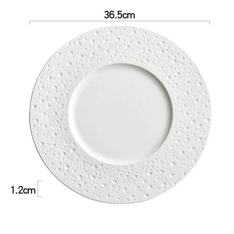 Dot White Ceramic Plate