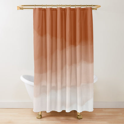 Ochre Watercolor Shower Curtain