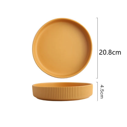 Orange Stripe Round Dinner Plates