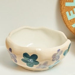 Blue Flowers Ceramic Bowl