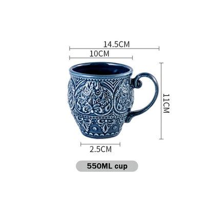 Blue Embossed Mug