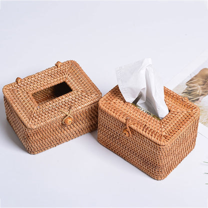 Knot Rattan Tissue Box Holder