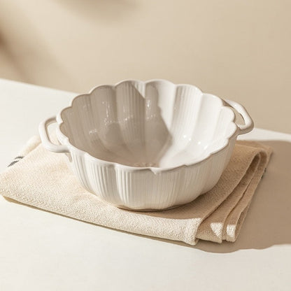 White Ceramic Bowls With Handle