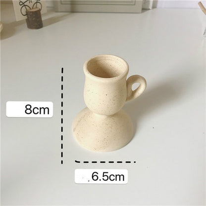 Cream Sand Ceramic Candle Holders