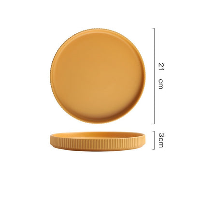 Orange Stripe Round Dinner Plates