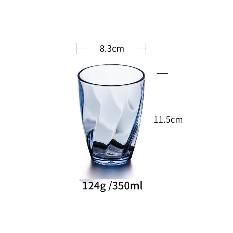 Blue Acrylic Cup Glasses Set of 6