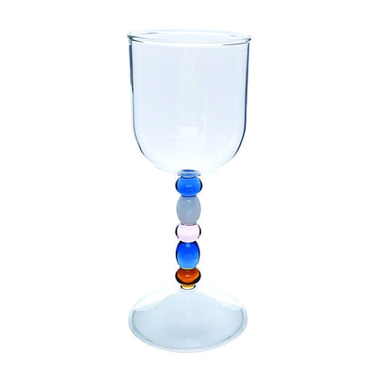 Blue Dot Glass Goblet