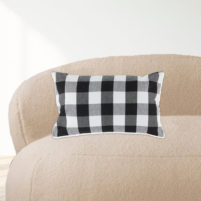 Black Gingham Cushion Cover