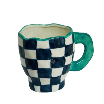 Green Black Plaid Mug