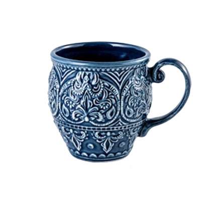 Blue Embossed Mug