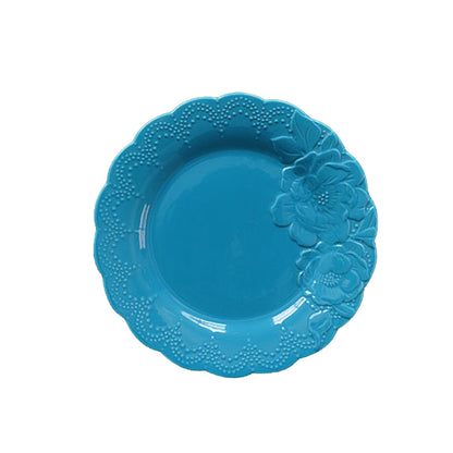 Blue Floral Embossed Plates