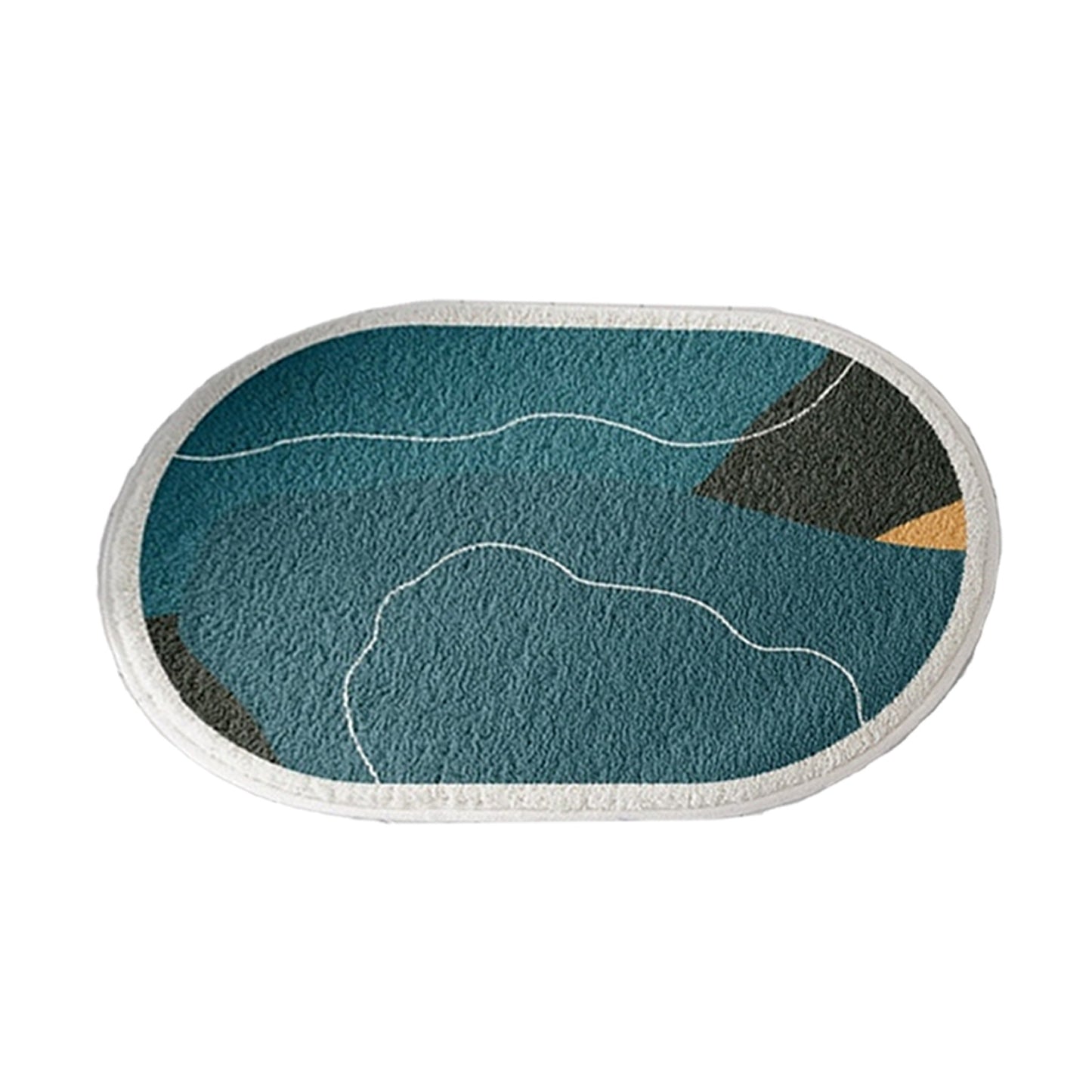 Blue Oval Bath Mat
