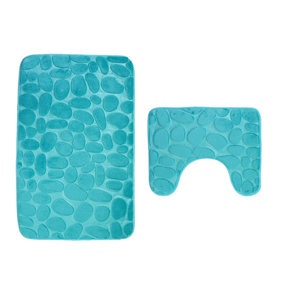 Blue Sky Stone Bathroom Bath Mat Set