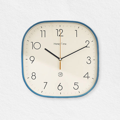 Blå fyrkantig väggklocka