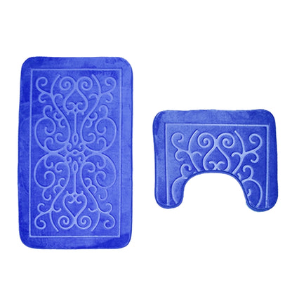 Blue Bathroom Bath Mat Set