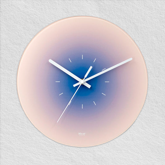 Reloj De Pared Con Línea Atardecer Azul