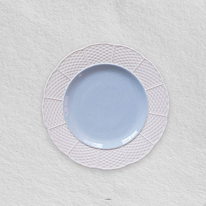 Blue White Embossed Plates