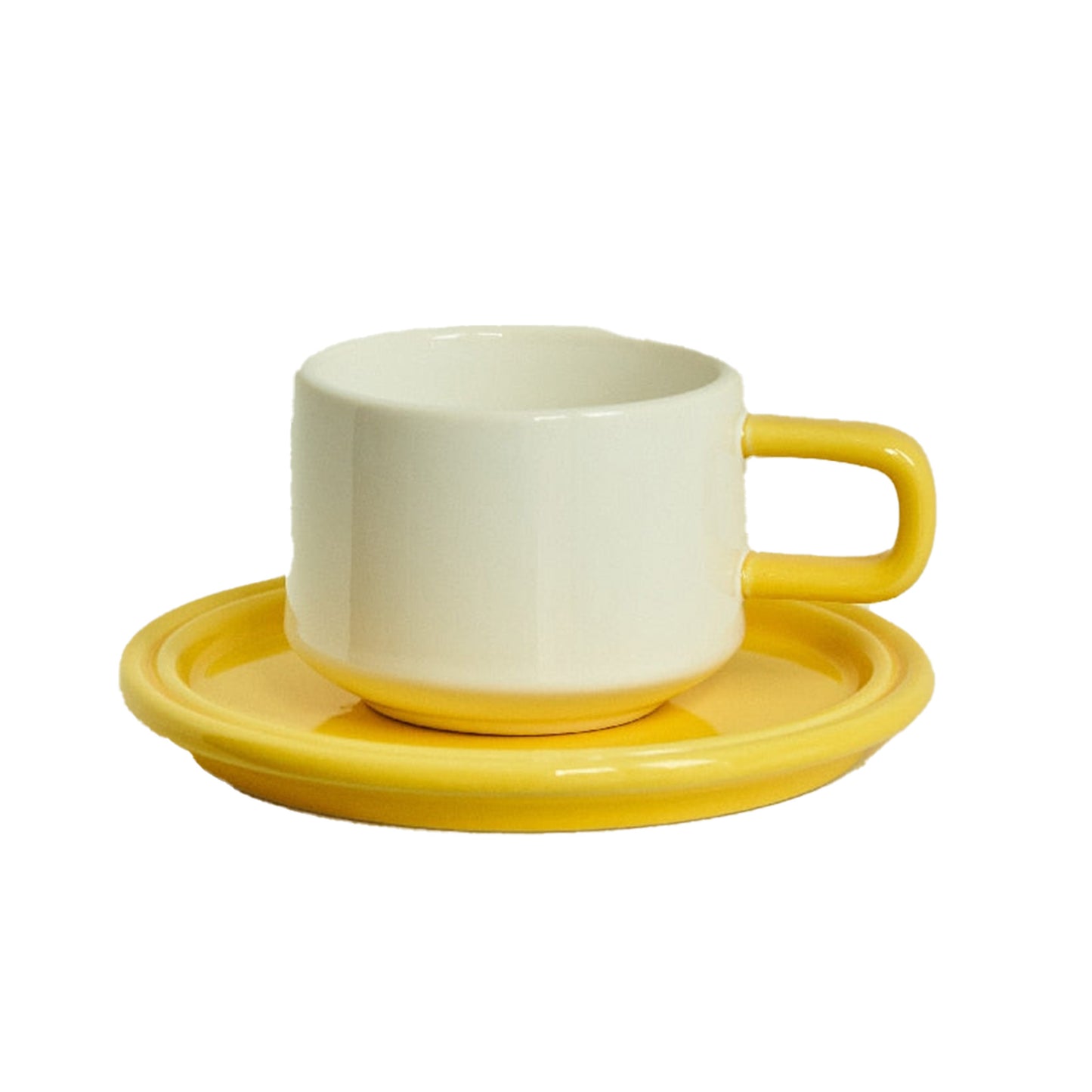 Yellow Ceramic Mugs Set