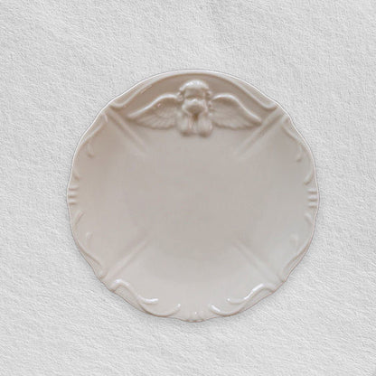 Cream Angel Embossed Plates