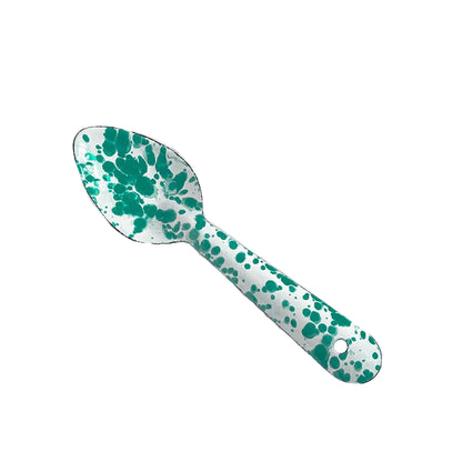 Green Enamel Soup Spoon